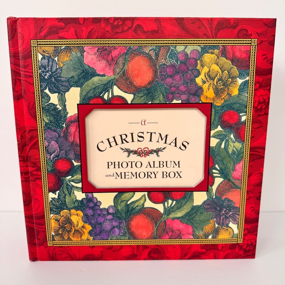 Vintage Peter Pauper Press Christmas Photo Album Memory Box Red 10 Page Keepsake